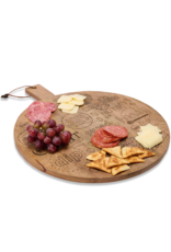 Mud Pie Charcuterie Wood Lazy Susan With Etched Charcuterie Guide