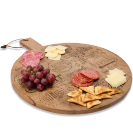 Mud Pie Charcuterie Wood Lazy Susan With Etched Charcuterie Guide