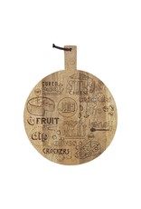 Mud Pie Charcuterie Wood Lazy Susan With Etched Charcuterie Guide