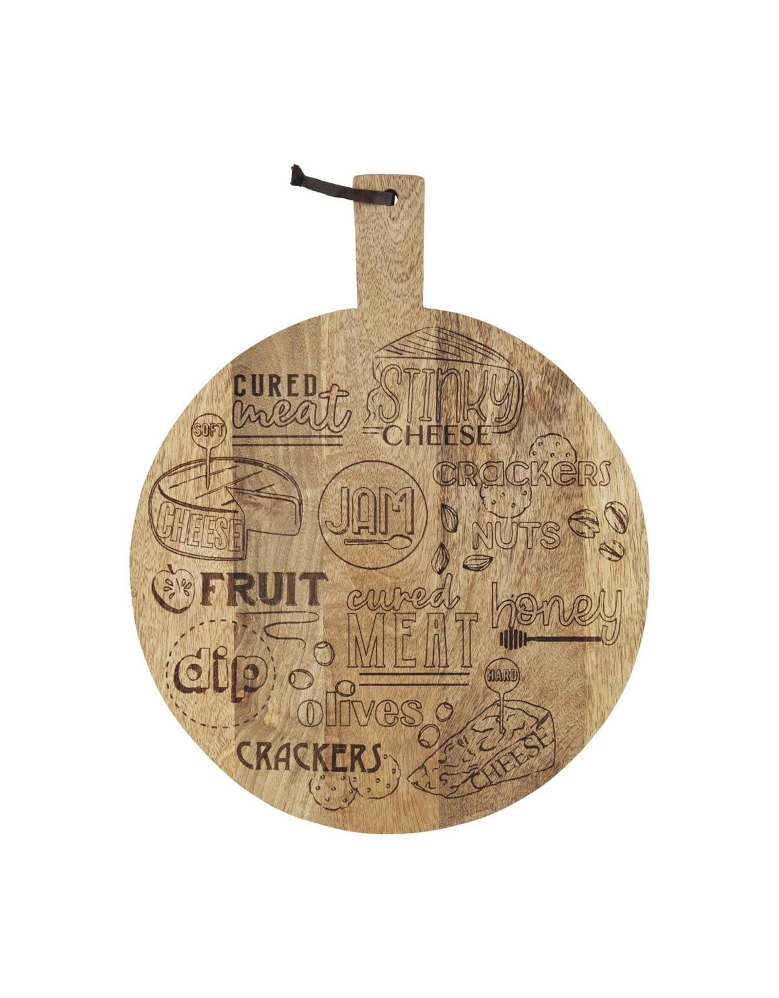 Mud Pie Charcuterie Wood Lazy Susan With Etched Charcuterie Guide