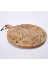 Mud Pie Charcuterie Wood Lazy Susan With Etched Charcuterie Guide