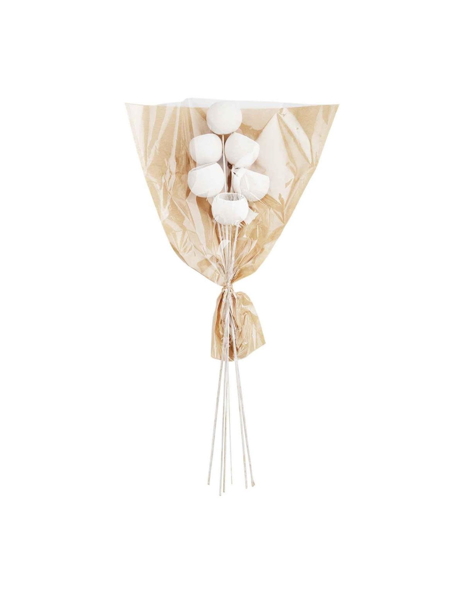 Mud Pie White Washed Bell Cup Stems Bundle 6ct 24 Inch