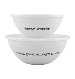 Mud Pie Melamine Outdoor Serving Bowls W Lids Set Party Worthy