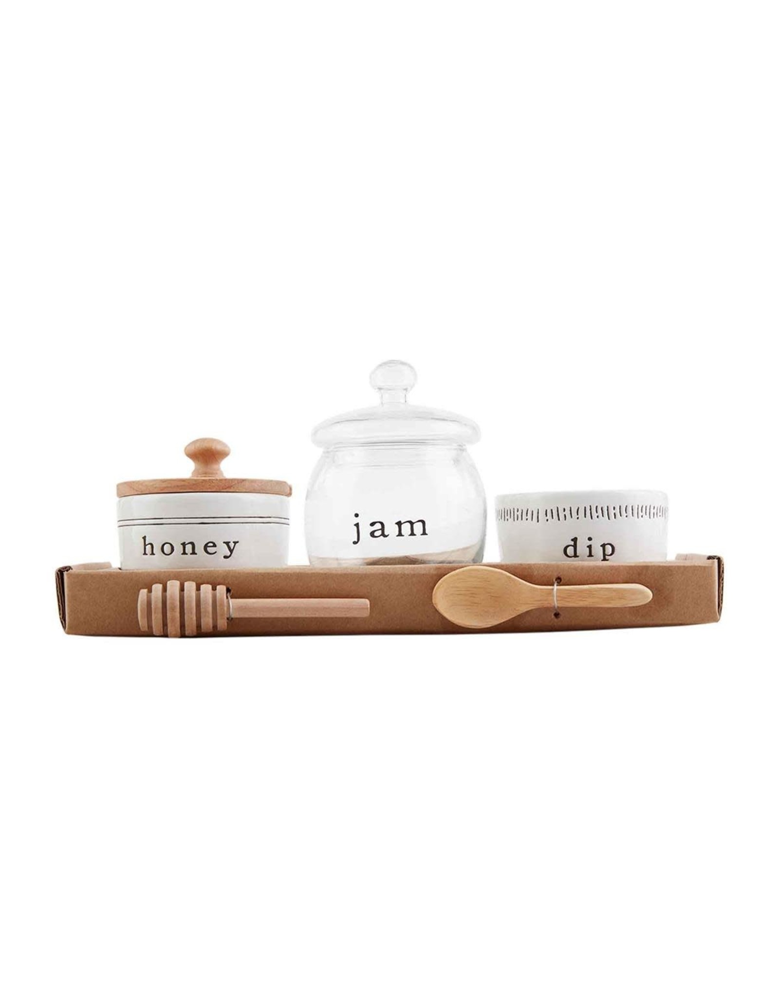 Mud Pie Charcuterie Accessories Set For Honey Jam And Dip