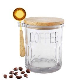 Mud Pie Glass Coffee Canister Set With Scoop