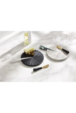 Mud Pie Black Marble And Round Wood Board Set