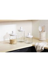 Mud Pie Hobnail Glass Kitchen Canisters W Wooden Lid