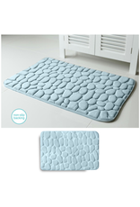 Embossed Stone Micro-Plush Memory Foam Bath Mat 20x34 Aqua