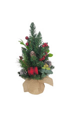 Kurt Adler Miniature Christmas Tree 18” W Pinecones Berries and Ribbon