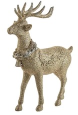 Kurt Adler Platinum Glittered Standing Deer Decoration 11 Inch