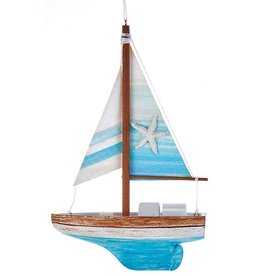 Kurt Adler Coastal Sailboat Ornament - B