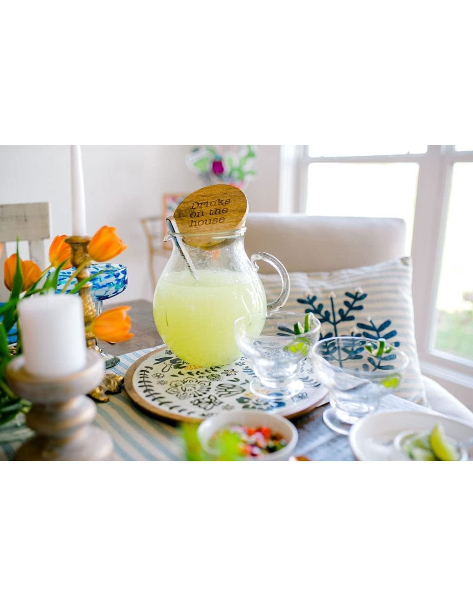 Mud Pie Margarita Pitcher With Lid And Spoon Serving Set