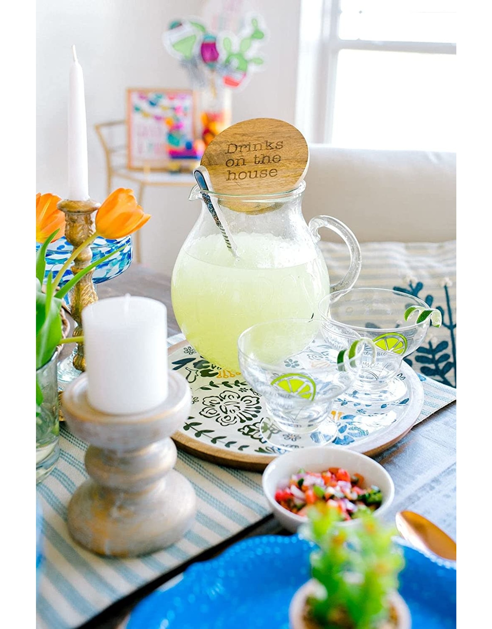 Mud Pie Margarita Pitcher With Lid And Spoon Serving Set