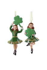 Kurt Adler Irish Lucky Girl Ornaments For Personalization 2 Assorted