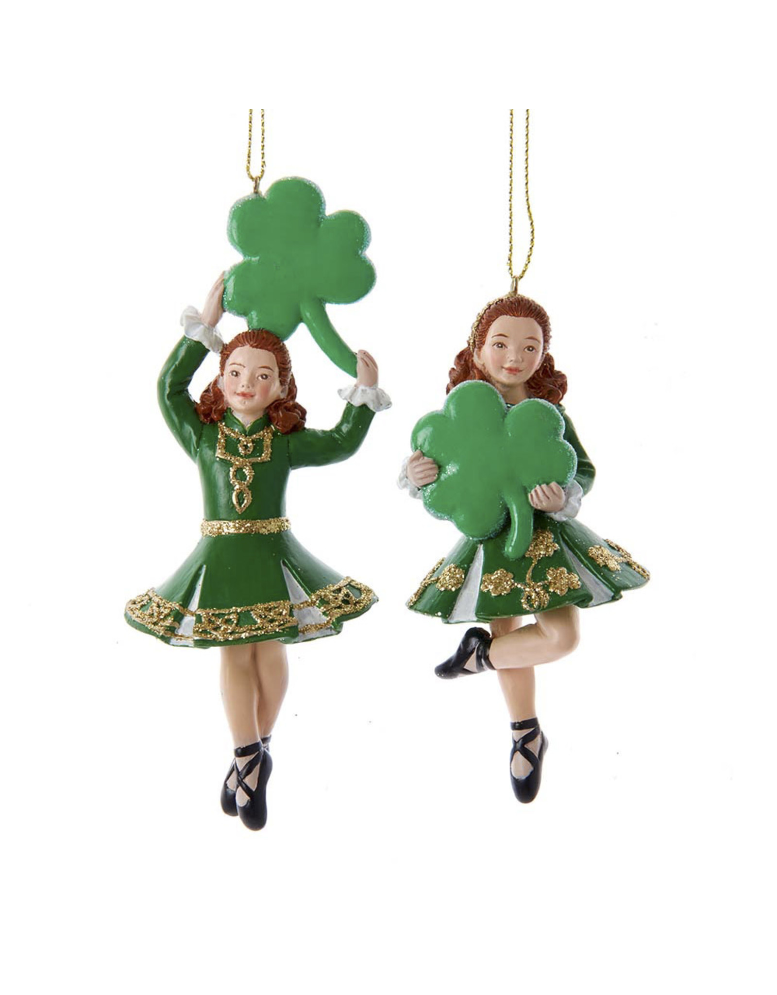 Kurt Adler Irish Lucky Girl Ornaments For Personalization 2 Assorted