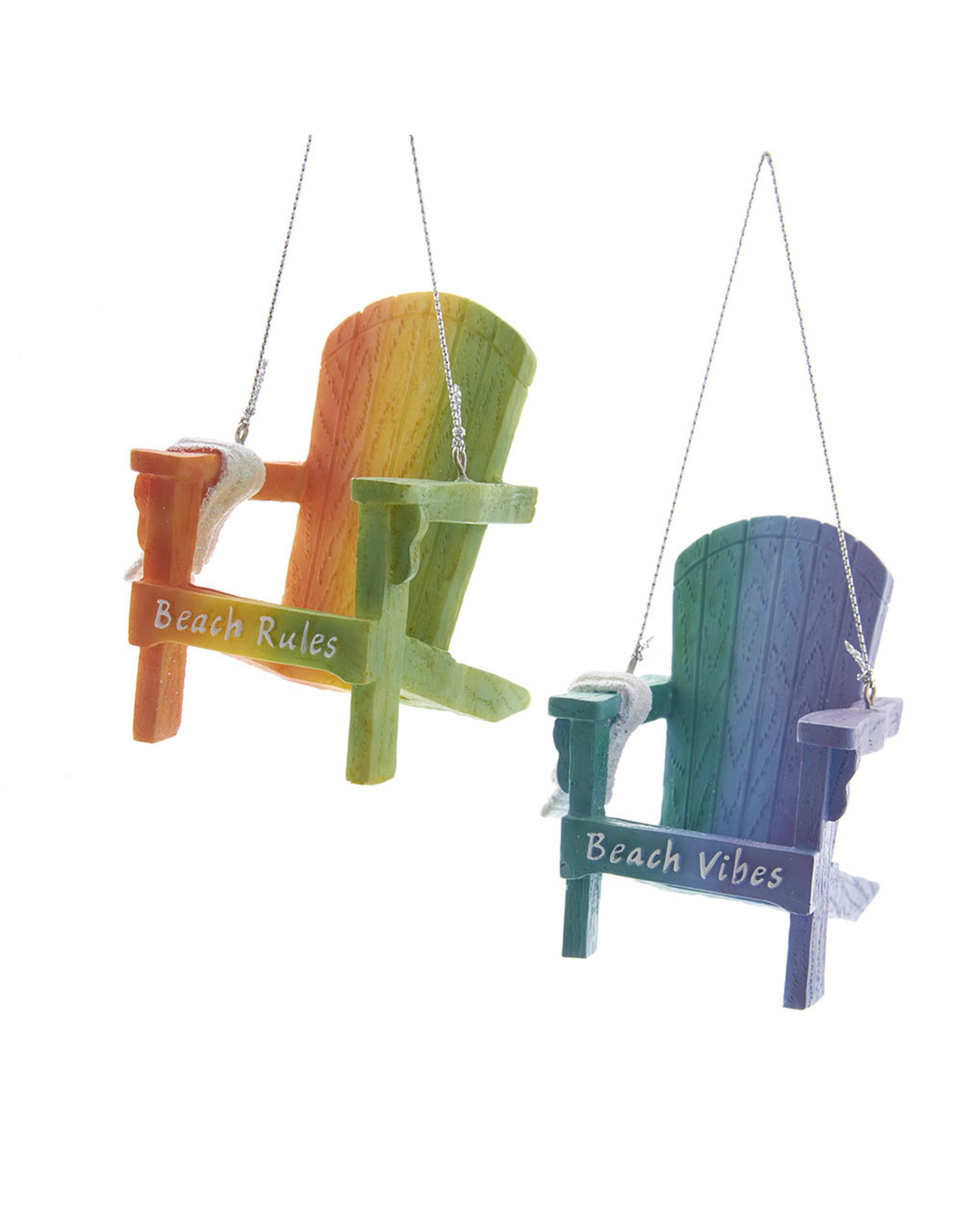 Kurt Adler Beach Chair With Towel Ornaments 2 Assorted