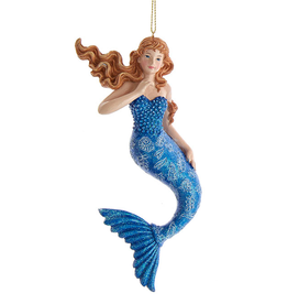 Kurt Adler Mermaid With Ocean Pattern Ornament DB