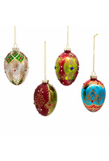 Kurt Adler Glass Egg Ornaments 6ct 65mm