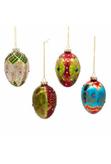 Kurt Adler Glass Egg Ornaments 6ct 65mm