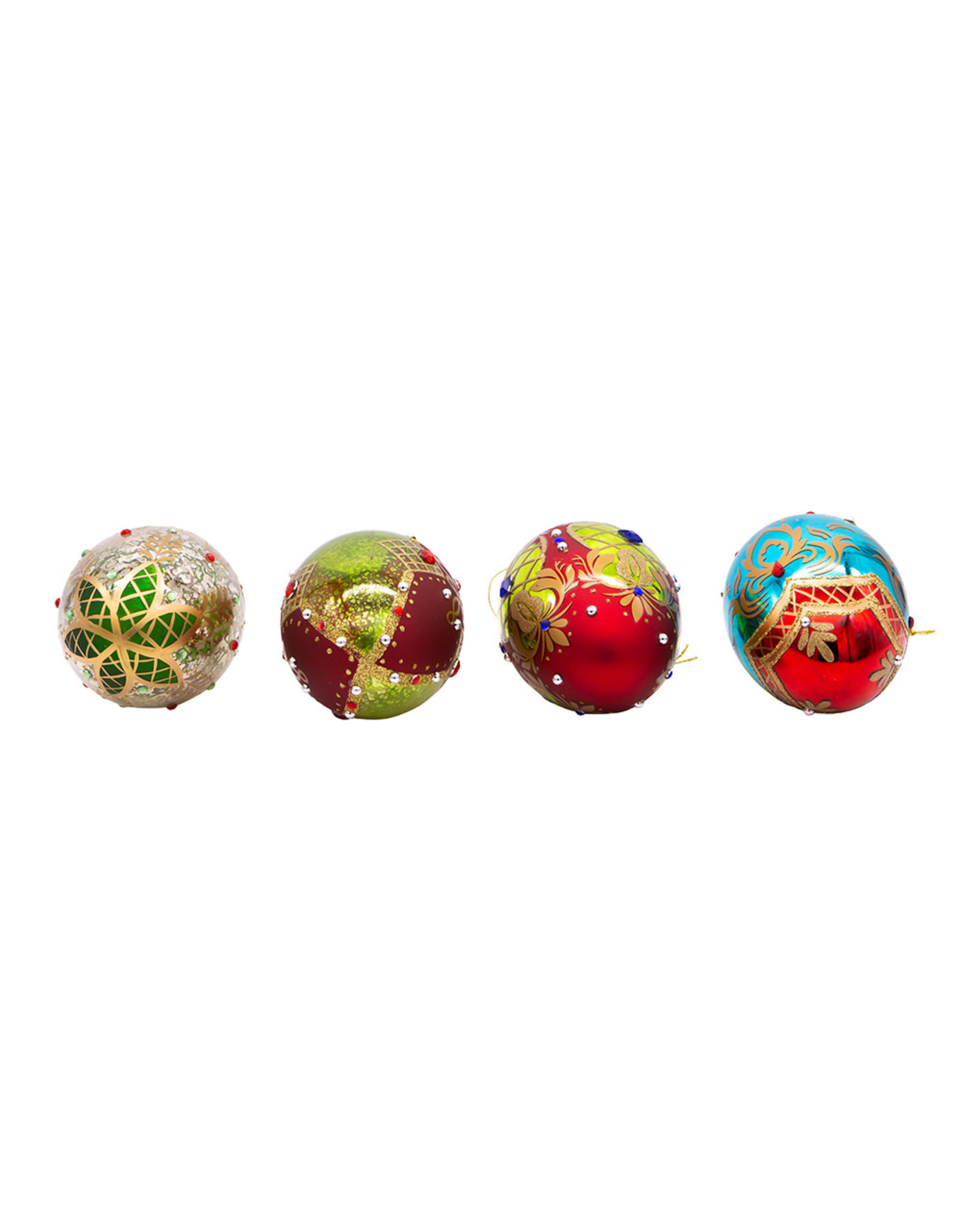 Kurt Adler Glass Egg Ornaments 6ct 65mm