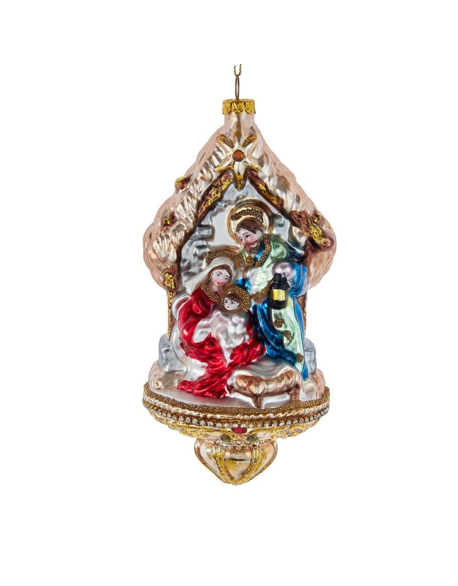 Kurt Adler Holy Family Nativity Glass Christmas Ornament