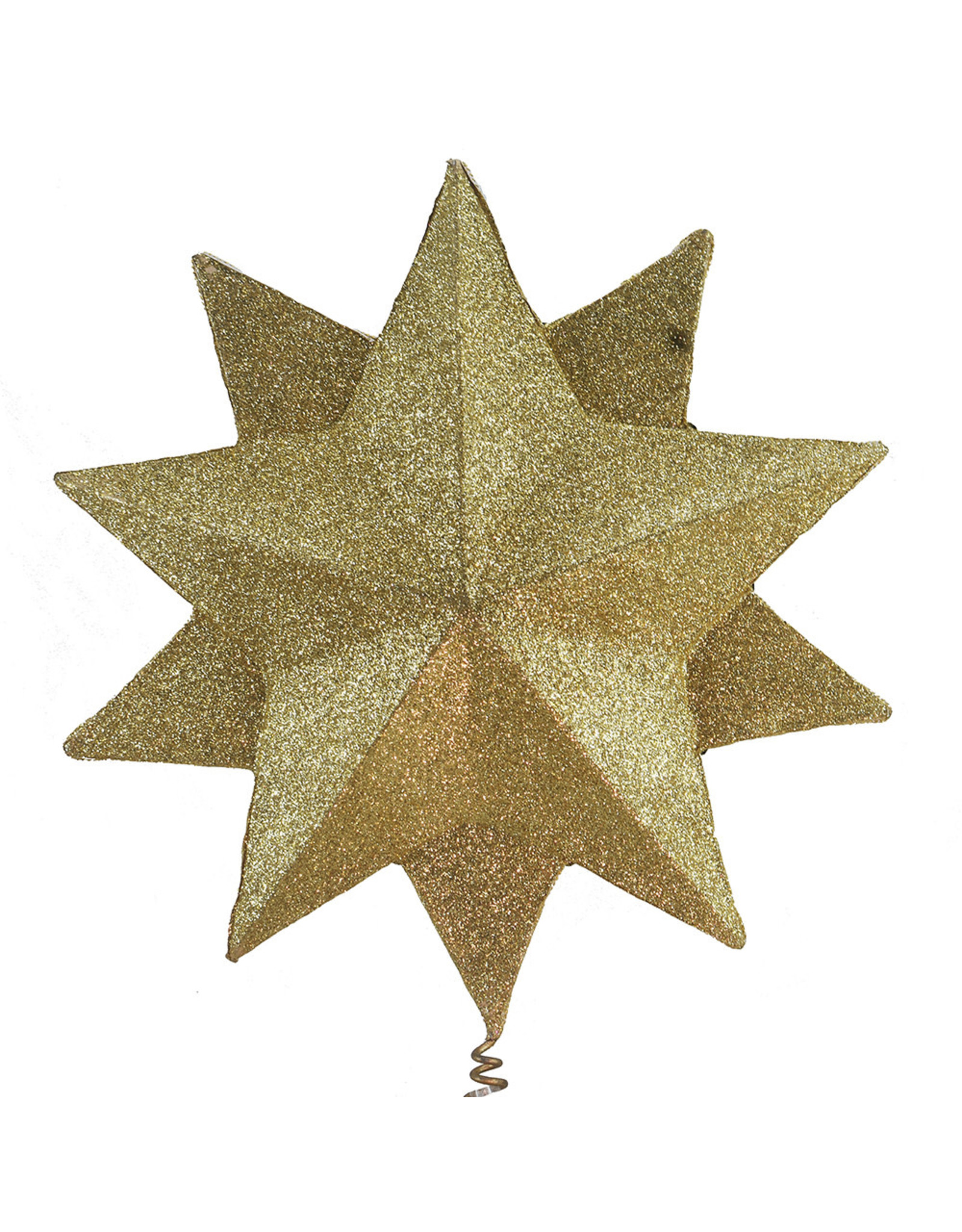 Kurt Adler Christmas Star Tree Topper 16.5” Un-Lit White Gold Jeweled