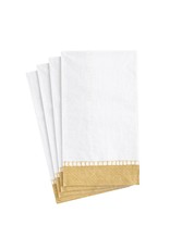 Caspari Paper Guest Napkins 15ct Linen Border Gold