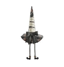 Mud Pie Halloween Decor Witch Is In  Witch Hat Dangle Leg Sitter 22H