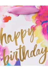 PAPYRUS® Gift Bag Large 11x11x6 Happy Birthday Floral Watercolor