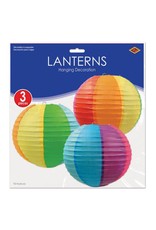 Beistle Rainbow Paper Lanterns 3Pc 9.5 Inch