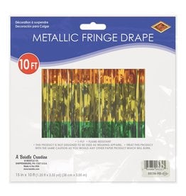 Beistle Rainbow Metallic Fringe Drape 15 Inch x 10 Feet