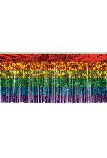 Beistle Rainbow Metallic Fringe Drape 15 Inch x 10 Feet