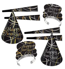 Beistle Ring in The Happy New Year Party Supplies 8pc Set For 4 People