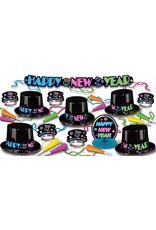 Beistle Neon Happy New Year Party Supplies Set For 10 People