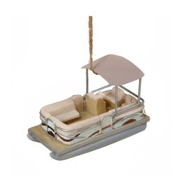Kurt Adler Pontoon Boat Christmas Ornament