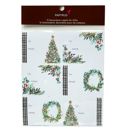 PAPYRUS® Christmas Gift Labels 12 To From Joyful Traditions 3x2