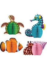Beistle Sea Creatures Mini Centerpieces 5.5 Inch Assorted 4pc Set