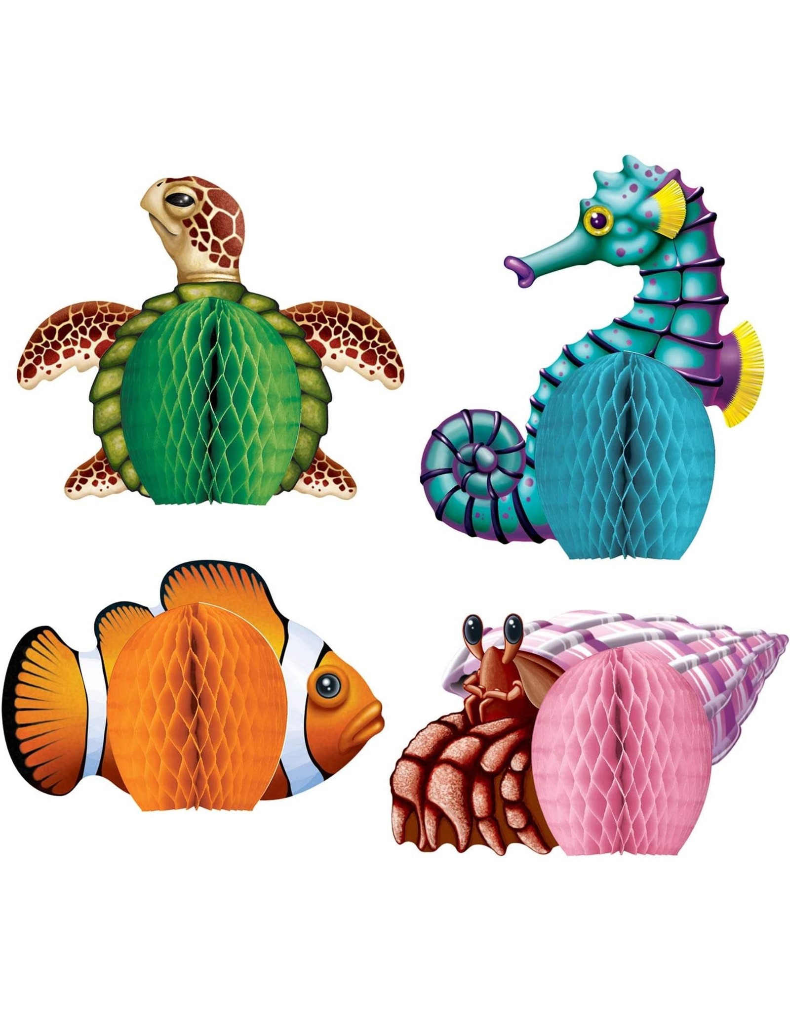Beistle Sea Creatures Mini Centerpieces 5.5 Inch Assorted 4pc Set