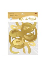 Beistle Mr & Mrs Metallic Gold Letter Wedding Banner 5ft Streamer