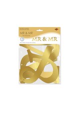 Beistle Mr & Mr Metallic Gold Letter Wedding Banner 4ft Streamer