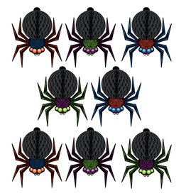 Beistle Mini Tissue Spiders 5.75 Inch Assorted 8pc Set