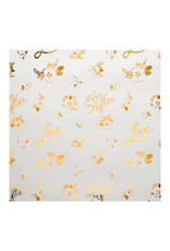 PAPYRUS® Gift Wrapping Paper 5 Ft Roll Gold Foil Happily Ever After