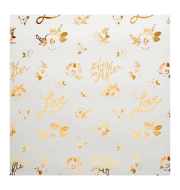 PAPYRUS® Gift Wrapping Paper 5 Ft Roll Gold Foil Happily Ever After