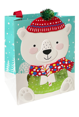 PAPYRUS® Christmas Gift Bag Medium 9x7x4 Polar Bear Merry Bright