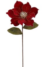 Florals Jeweled Magnolia Stem 22L Red