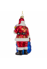 Kurt Adler Bellissimo Glass Santa With Toys n Gifts Ornament 7 Inch
