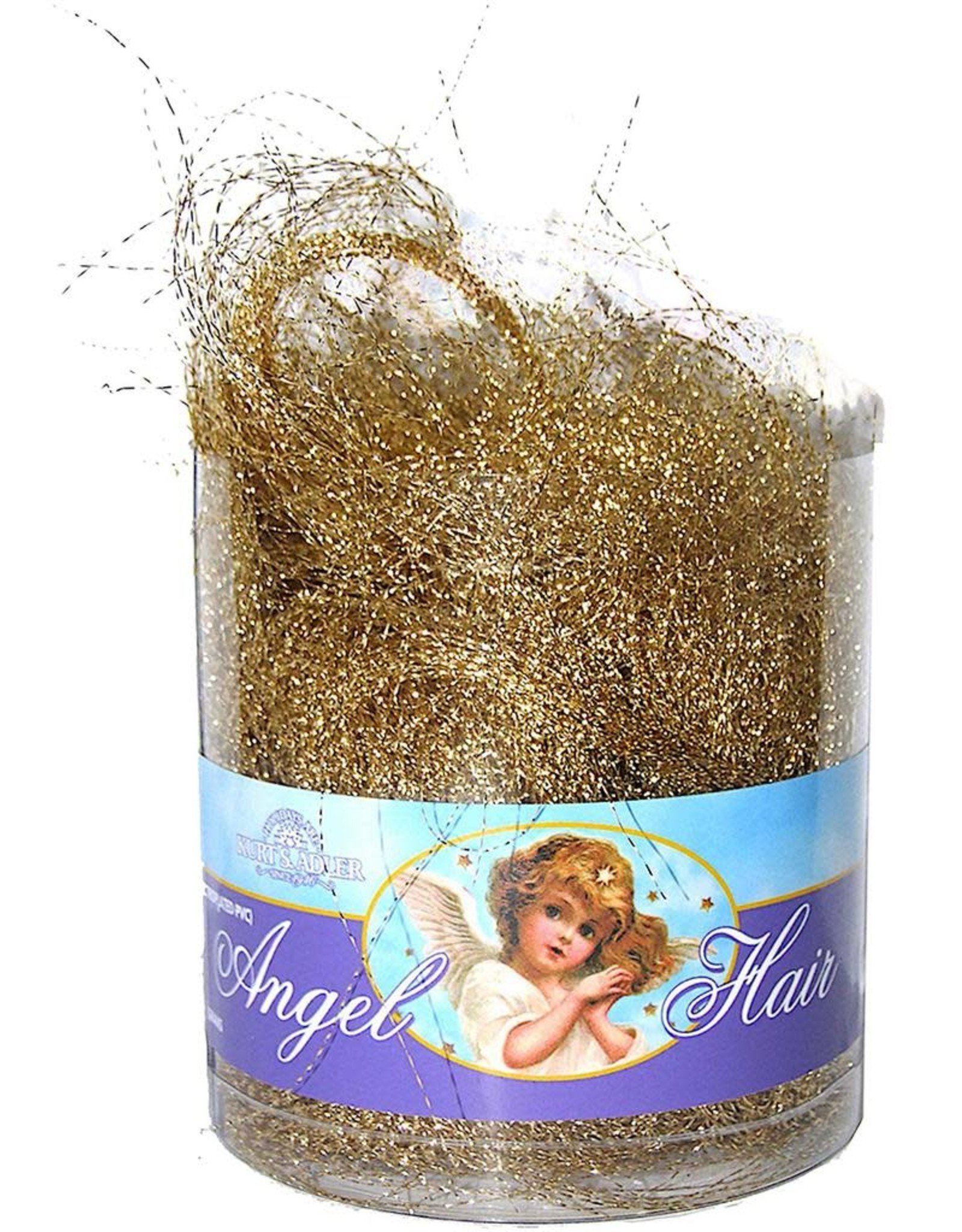 Kurt Adler Christmas Angel Hair Tinsel Garland Gold - Digs N Gifts