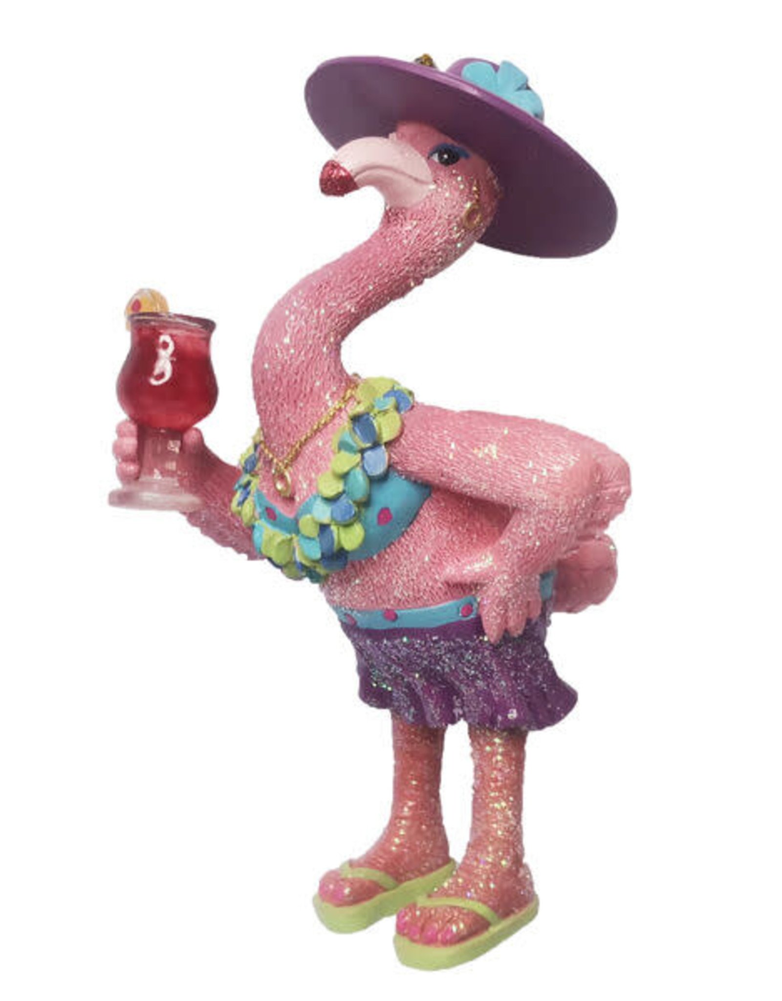 December Diamonds Holiday Flamingo Ornament 6 Inch