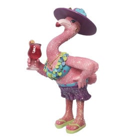 December Diamonds Holiday Flamingo Ornament 6 Inch