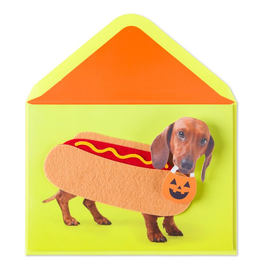 PAPYRUS® Halloween Card Hot Dog Dachshund In Wiener Costume